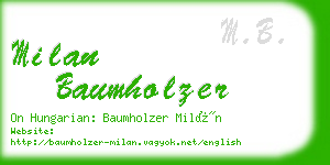 milan baumholzer business card